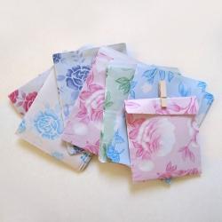 M size 13.5cmX10cm Set 60 pastel assorted 6 pattern vintage paper bags gift bags favor bags