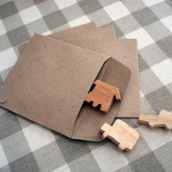 50 recycle kraft paper gift bag square 9.5cmX9.5cm great for card or organizer your stationary