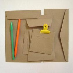 SAMPLE PACK of 20 kraft flat envelopes in 4 different sizes from A5 to card size great for letter mail postcard photo invitation gif